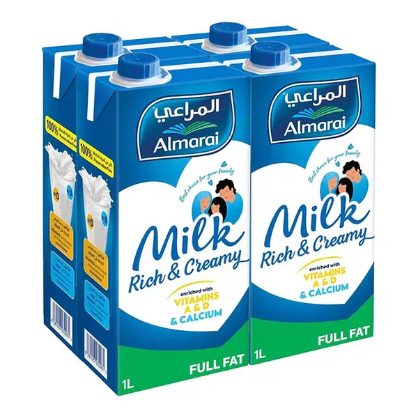 ALMARAI LONG LIFE FULL FAT MILK 4-PACK VALUE SET 4X1 LITER