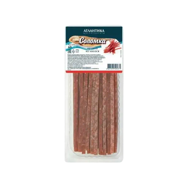 Рыба Атлантика вяленая из лосося соломка 60гр Россия