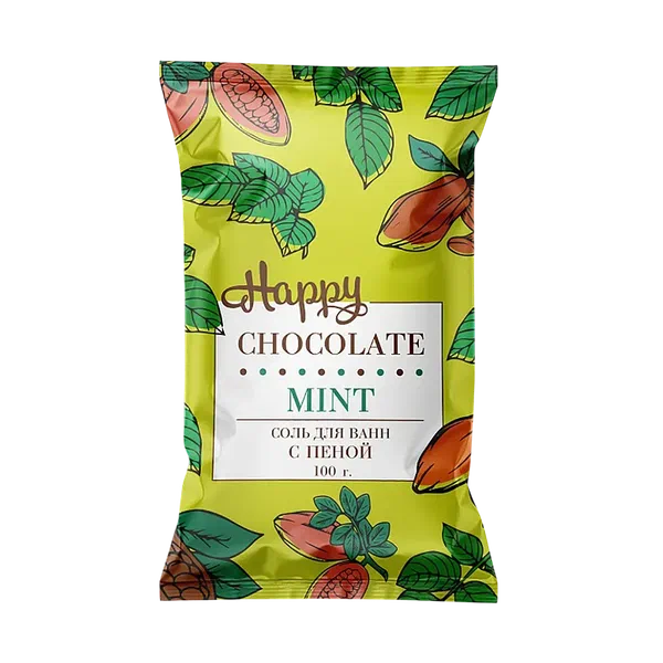 Соль д/ванны Happy шоколад/мята с пеной 100г