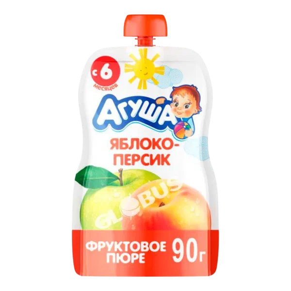 Пюре дет. Агуша фрукт. перс-ябл. с 6мес 90г д/п ВБД