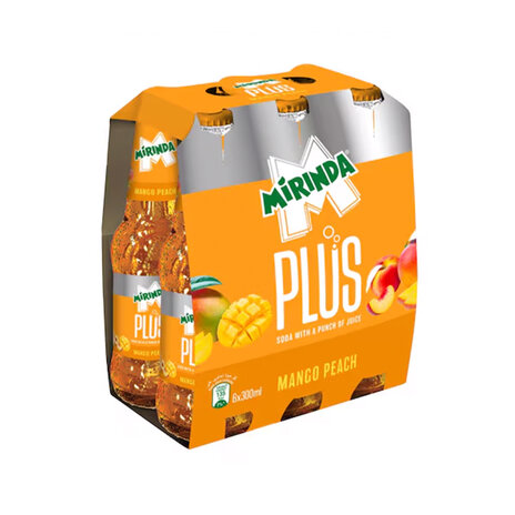 Mirinda Plus Mango Peach 300Ml X 6