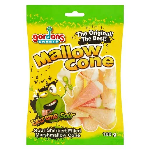 Gordons Sweets Sour Sherbert Mallow Cone 100g