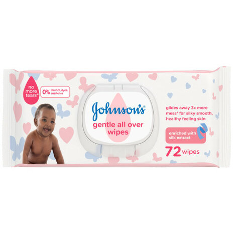 Johnson's Gentle All Over Wipes 72's