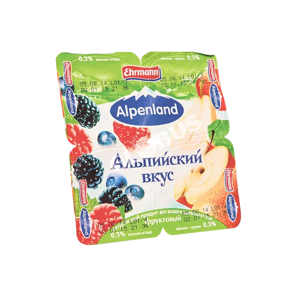 Йогурт Alpenland лесная ягода/яблоко/груша 0,3% 95г