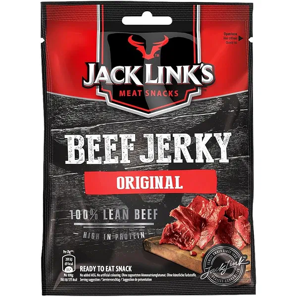 J-LINKS BEEF JERKY SWEET AND HOT 25GM - SWEET AND HOT BEEF JERKY