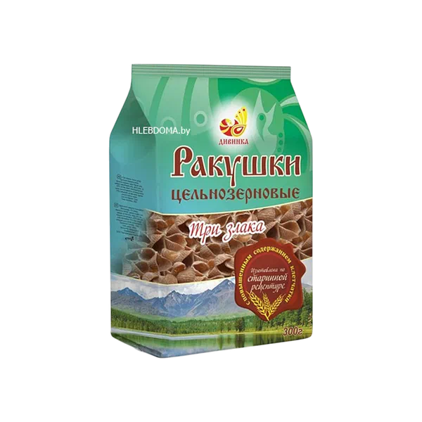 Макароны Дивинка ракушки 3 Злака цельнозерн. 300г НВ