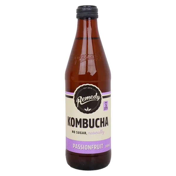 REMEDY ORGANIC PASSION FRUIT SUGAR FREE KOMBUCHA 330ML