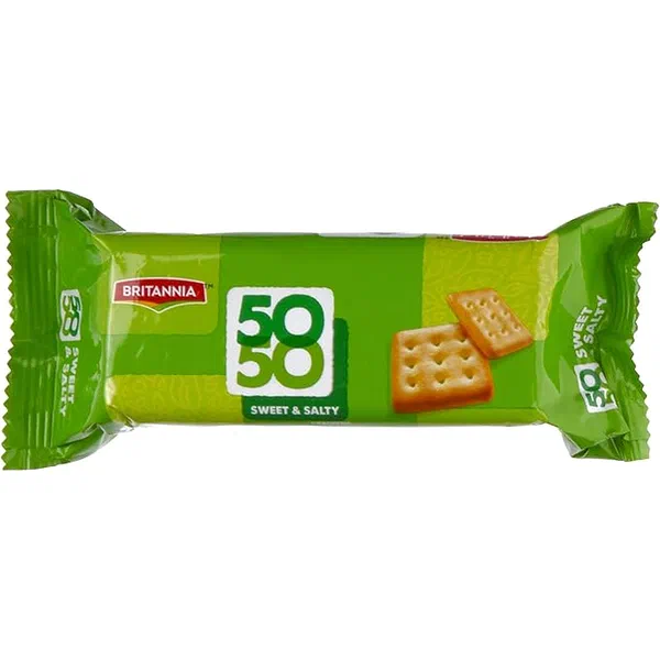 BRITANNIA 50-50 CRACKERS 55G - CLASSIC 50-50 SAVORY CRACKERS