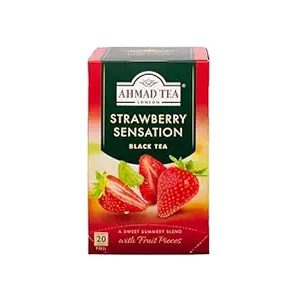 AHMAD TEA STRAWBERRY SENSATION FRAGRANT BLACK TEA 20TB