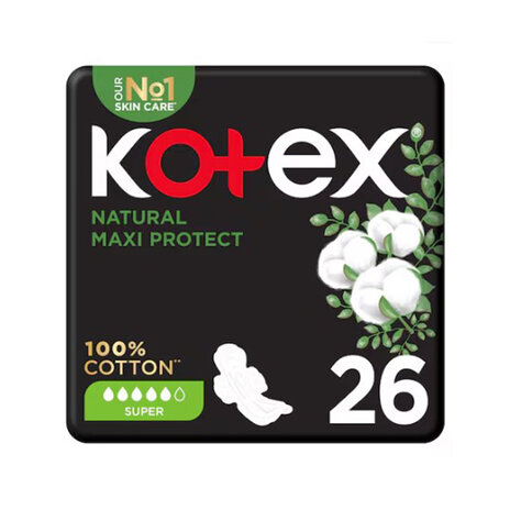 Kotex Maxi Cotton Natural Super 26 Pads
