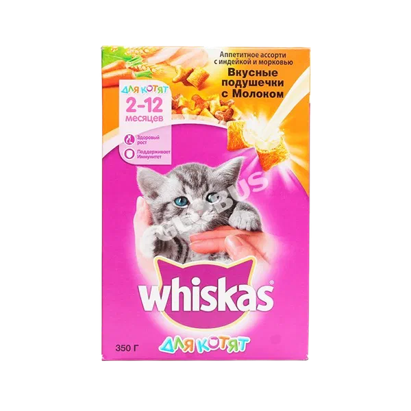 Корм д/котят Whiskas с мол ассорти индейка/морк 350г