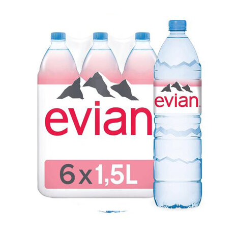 Evian Mineral Water Bottle 1.5 L X6