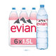 Evian Mineral Water Bottle 1.5 L X6