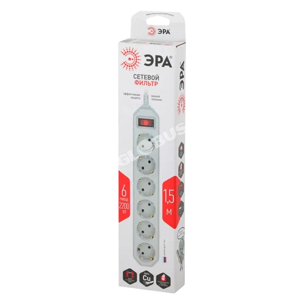 Удлинитель Эра 5*1,5м сет.фильтр GL