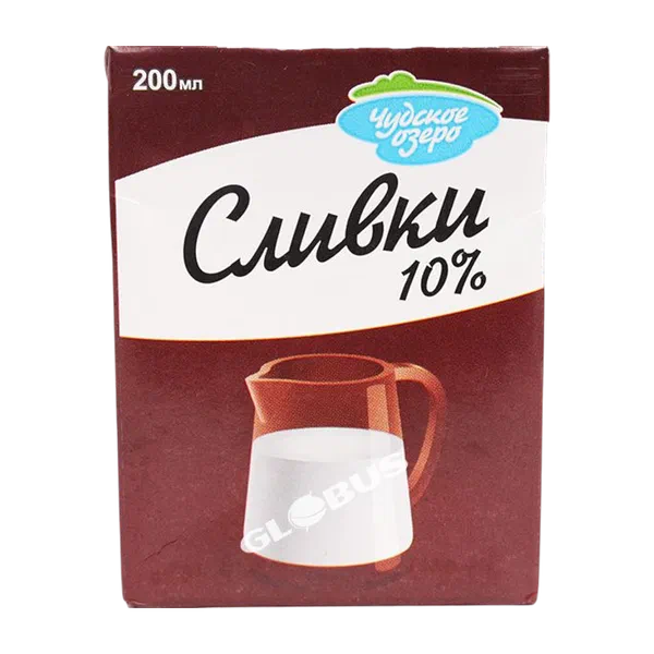 Сливки Чудское озеро 10% 200г Импорт