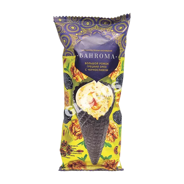 Мороженое Bahroma Рожок орех чернослив 105г
