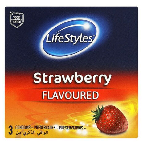 Lifestyles Strawberry Condoms 3's