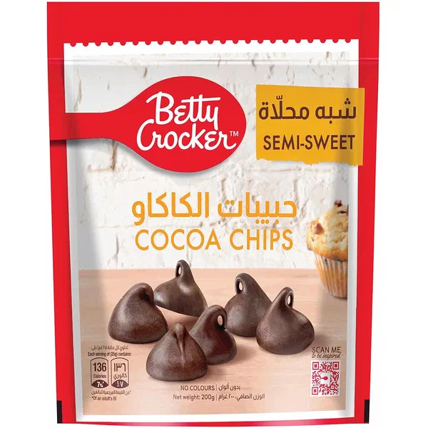 BETTY CROCKER PREMIUM MILK COCOA CHIPS RICH BAKING INCLUSION 200G