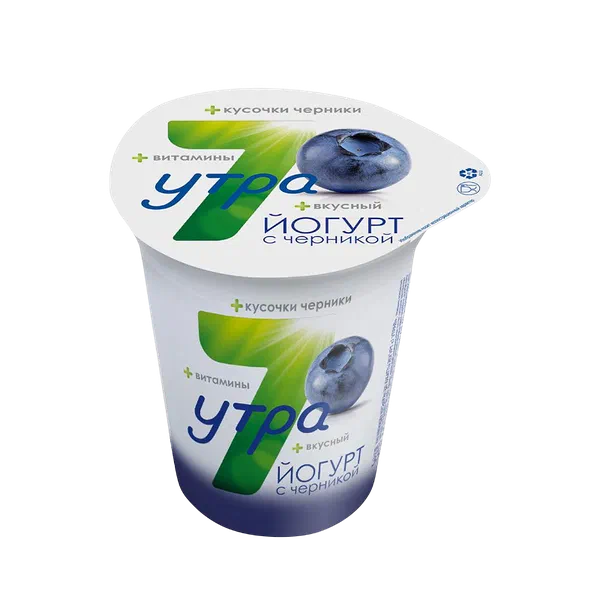 7 Утра 2 катмарлуу карагат йогурту 2,5% 350г