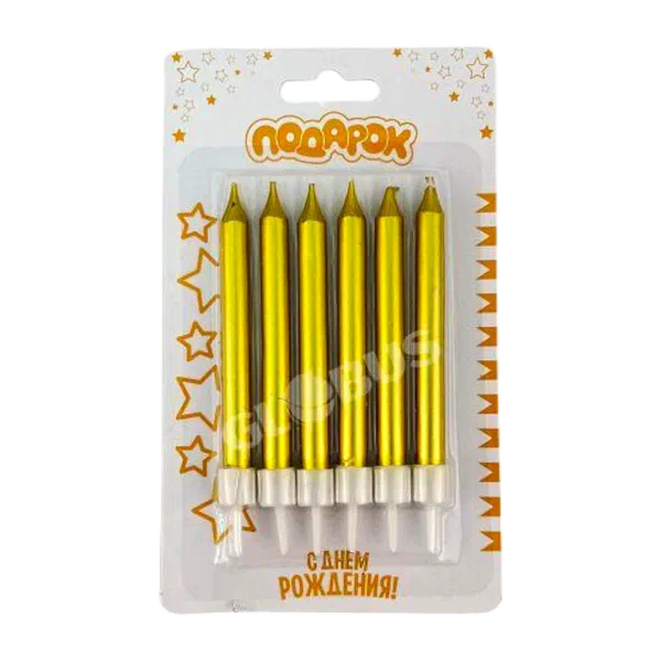 Свечи д/торта Золото 6шт