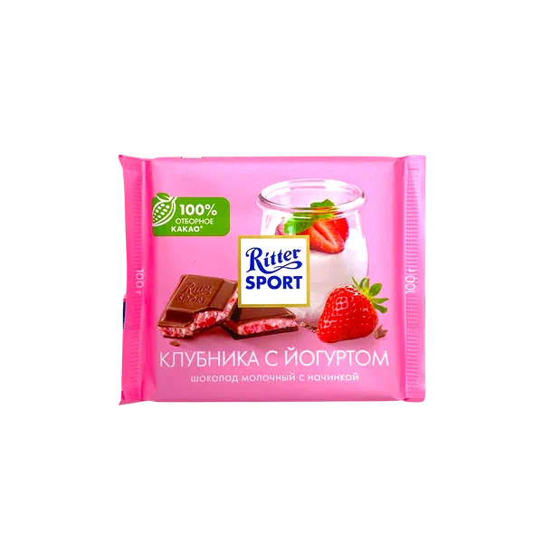 Шоколад Ritter Sport клубника в нежн йогурте 100г