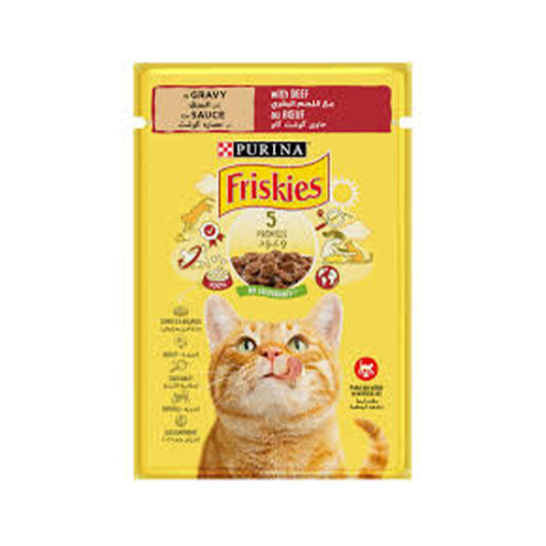 Purina Friskies Wet Beef Pouch Cat Food 85Gm
