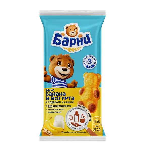 Банан - йогурт салынган бисквит Барни 30г