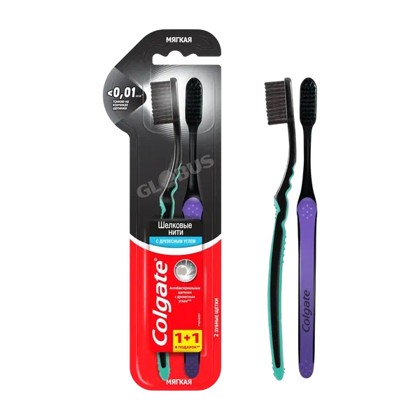 Щетка зубн Colgate Шелковые нити с углем мягкая 2шт