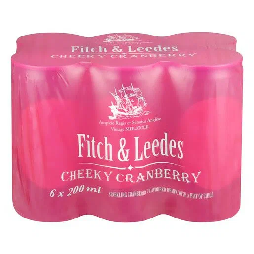 Fitch & Leedes Cheeky Cranberry Can 200ml 6 Pack
