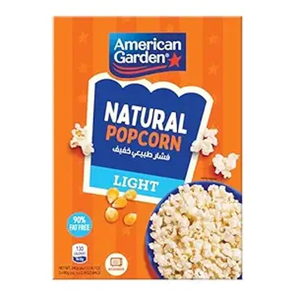 AMERICAN GARDEN LIGHT NATURAL MICROWAVE POPCORN LOW CALORIE 240G