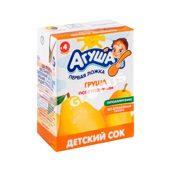 Сок дет. Агуша груша осветл. с 4мес 200мл ВБД