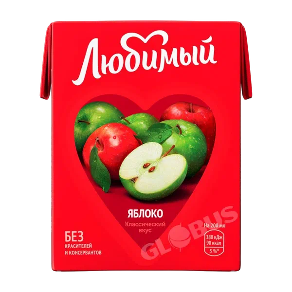 Нектар Любимый Яблоко 0,2л т/п ВБД Кыргызстан 27