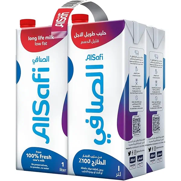 AL SAFI LONG LIFE FULL FAT MILK 4-PACK VALUE SET 4X1 LITER