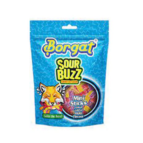 Borgat Sour Powercandy Asrtd Ministicks Pouch75Gm