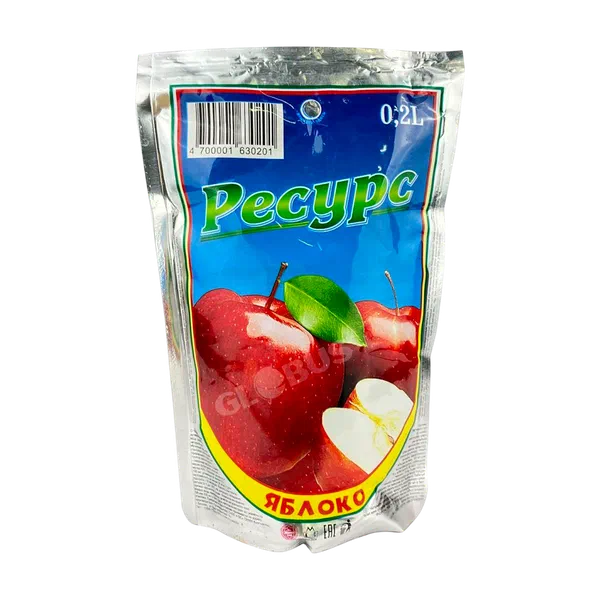 Сок Ресурс яблоко 0,2л т/п ЧЭС Кыргызстан 40
