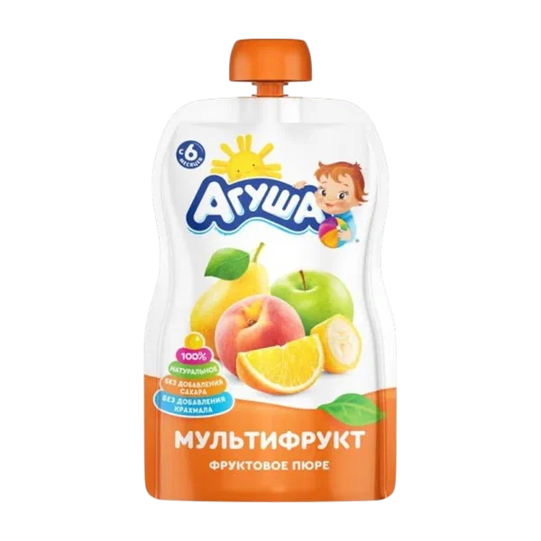 Пюре дет. Агуша фрукт мультифрукт с 8 мес. 160г д/п