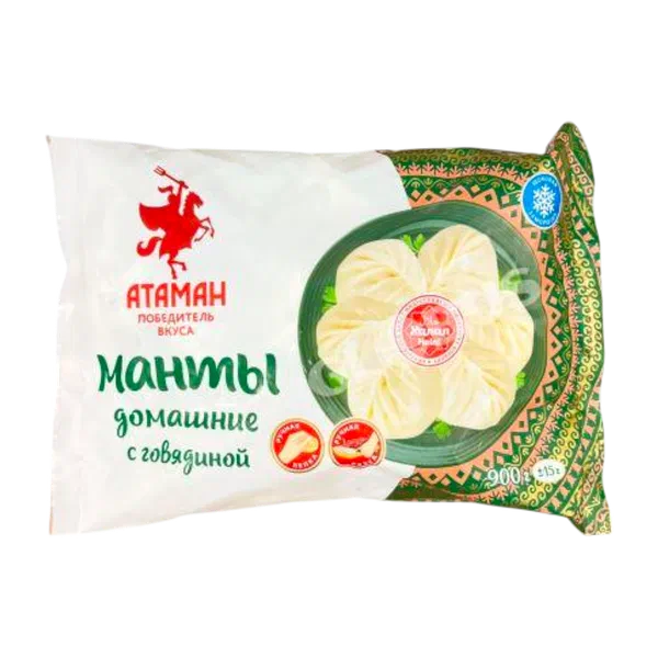 Манты Атаман домашние с говядиной 900г