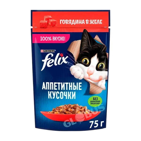 Корм д/кошек Felix гов. в желе 75г