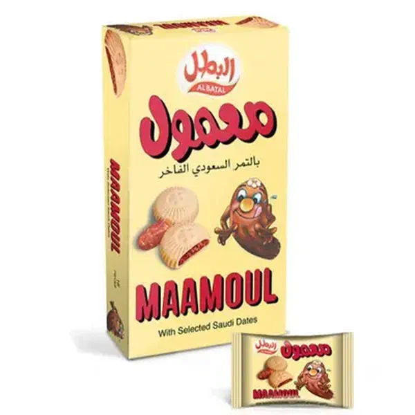AL-BATAL PREMIUM MAAMOUL WITH DATES 16X17G - TRADITIONAL ARABIC FILLED COOKIES