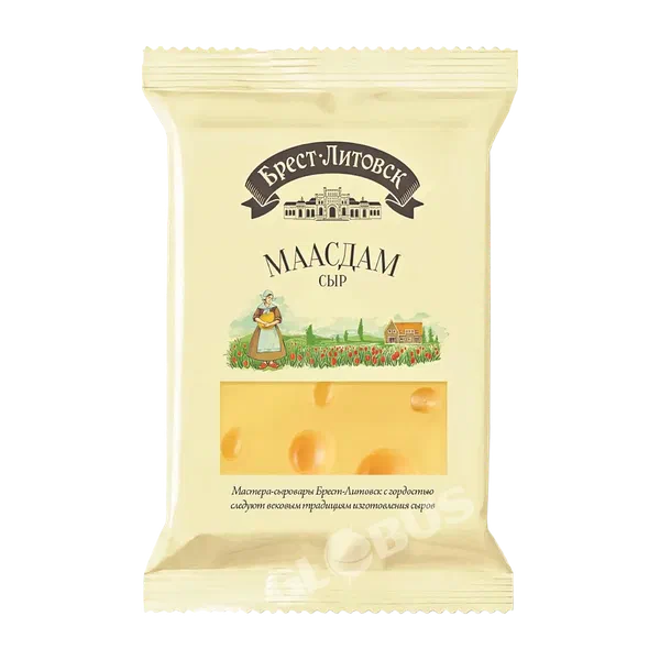 Сыр Брест-Литовск маасдам 45% фас 200г РЦ