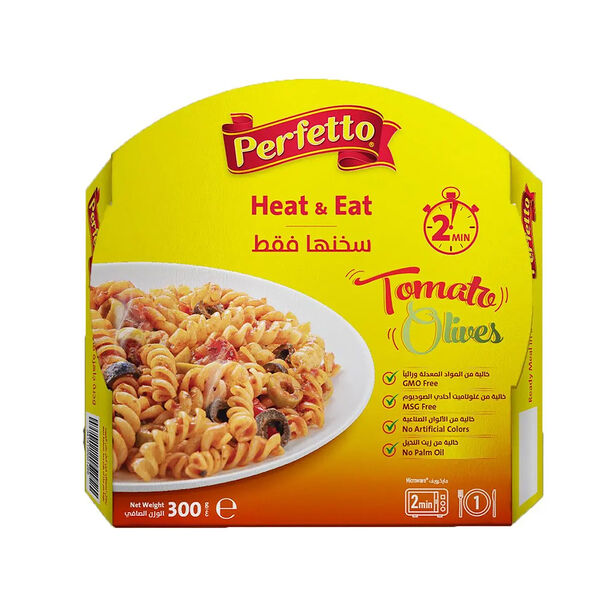 Perfetto Heat  Eat Fusilli Tomato Olives 300Gm