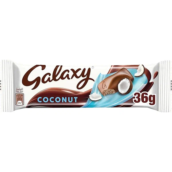 GALAXY COCONUT CHOCO 36G - CREAMY COCONUT FILLED GALAXY BAR