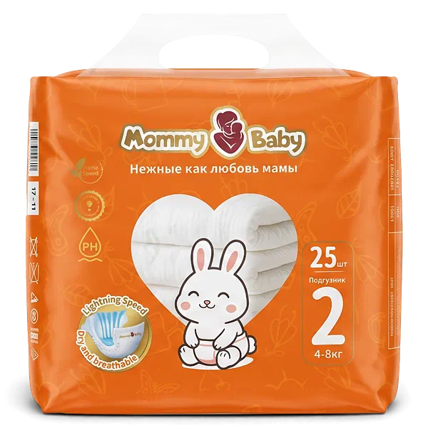 Подгузники детск Mommy Baby Премиум S 4-8кг 25шт
