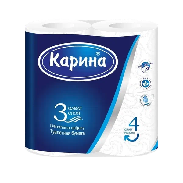 Бумага туал Карина 4шт 3сл