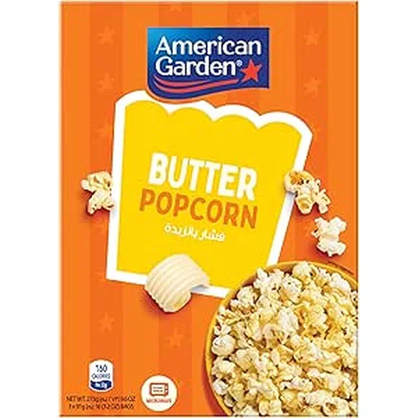 AMERICAN GARDEN MICROWAVE POPCORN RICH BUTTER FLAVOR 273G