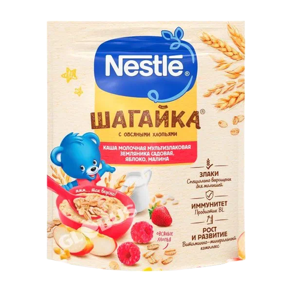 Каша дет. Nestle Шагайка 5зл. с клубн/ябл/мал с 12мес 190г