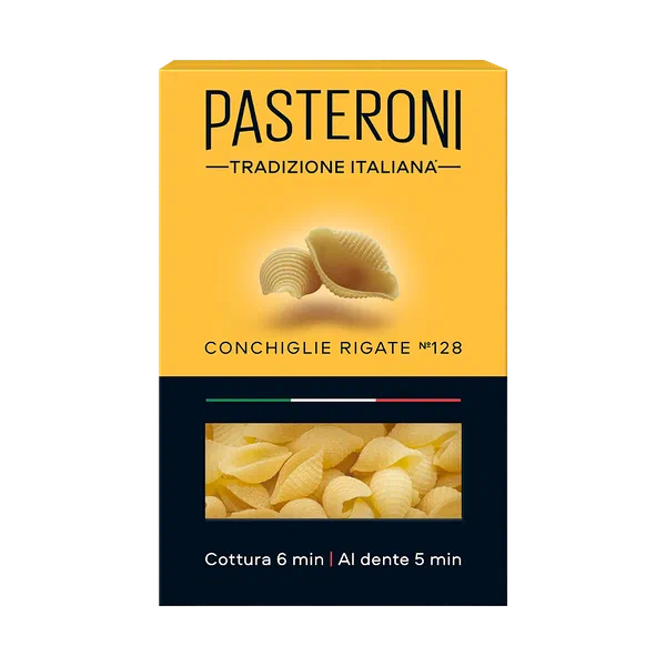 Макароны PASTERONI Конкилье Ригате №128 400г