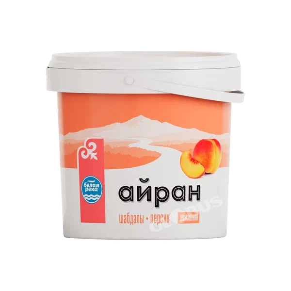 Айран Белая Река персик 920г ведро