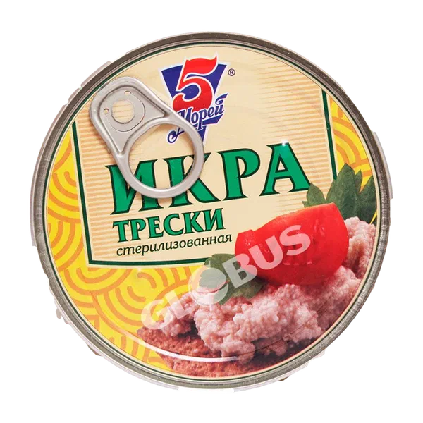Икра трески 5Морей /ключ/ 160г ж/б