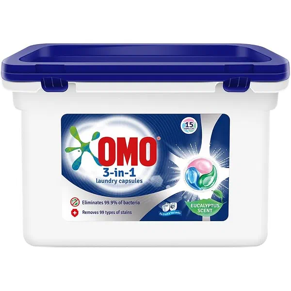 OMO 3-IN-1 ADVANCED LAUNDRY CAPSULES DETERGENT PODS 225G